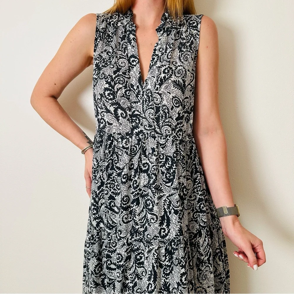 Maeve by Anthropologie Marya Tiered Boho Floral Paisley Lightweight Maxi Dress